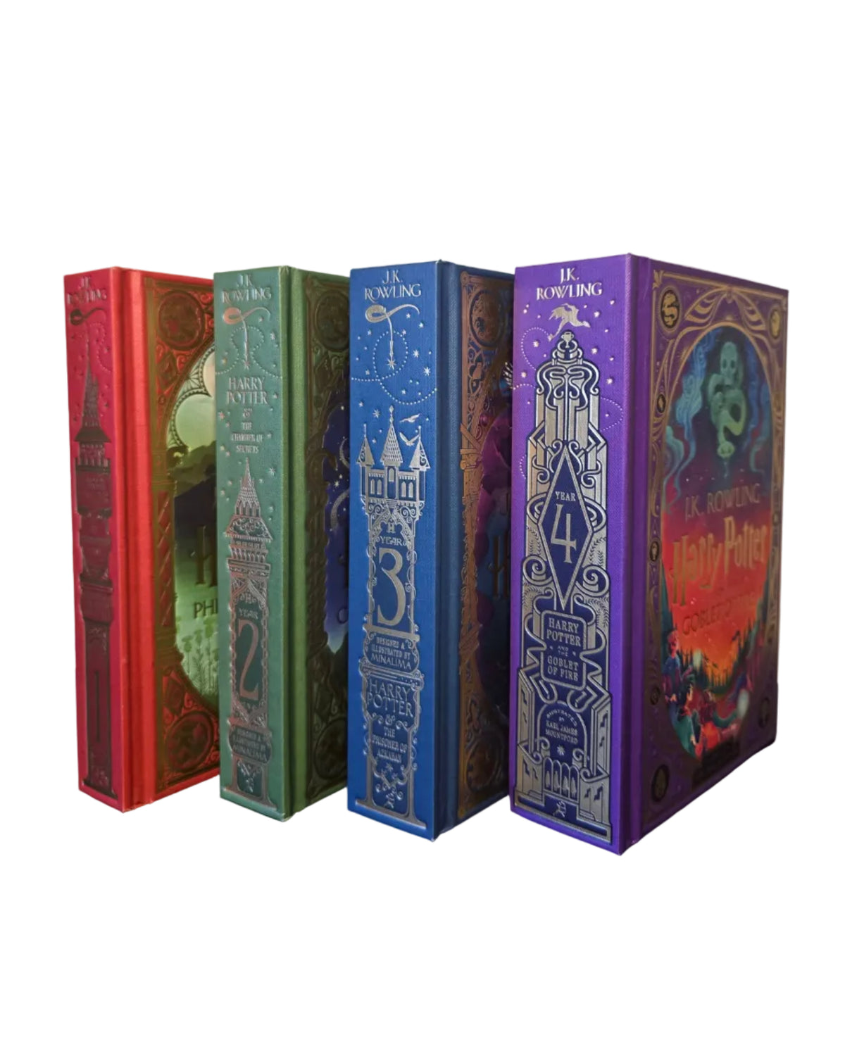 Harry Potter Books 1-4 by J.K. Rowling - MinaLima Special Editions
